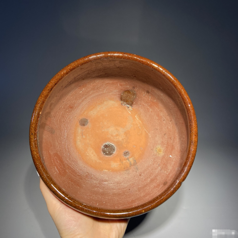 古玩陶瓷晚清民國?黃釉缽式香爐拍賣，當(dāng)前價(jià)格1900元