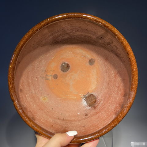 古玩陶瓷晚清民國?黃釉缽式香爐拍賣，當(dāng)前價(jià)格1900元