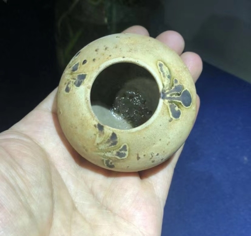 古玩陶瓷隋唐長沙窯點彩文房水盂拍賣，當前價格5800元
