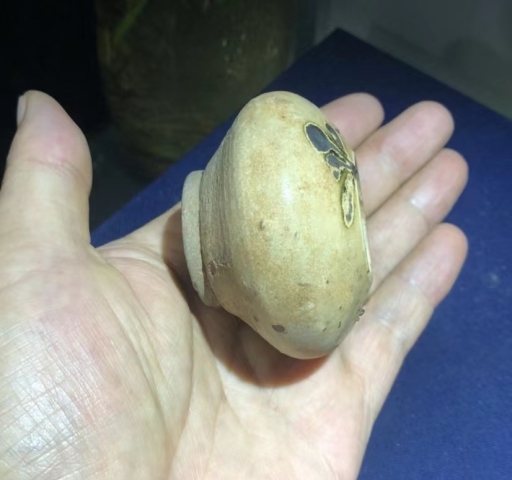 古玩陶瓷隋唐長沙窯點彩文房水盂拍賣，當前價格5800元