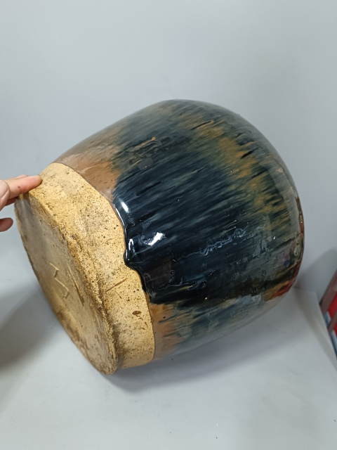 古玩陶瓷精美清代磁州窯窯變釉大蓋罐拍賣,當前價格1999元