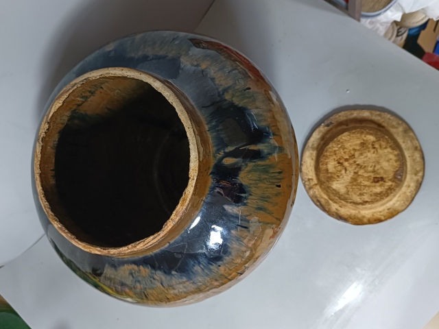 古玩陶瓷精美清代磁州窯窯變釉大蓋罐拍賣,當前價格1999元