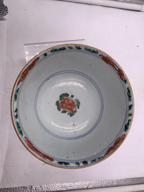 古玩陶瓷清代康熙花卉紋青花五彩碗拍賣,當前價格2888元