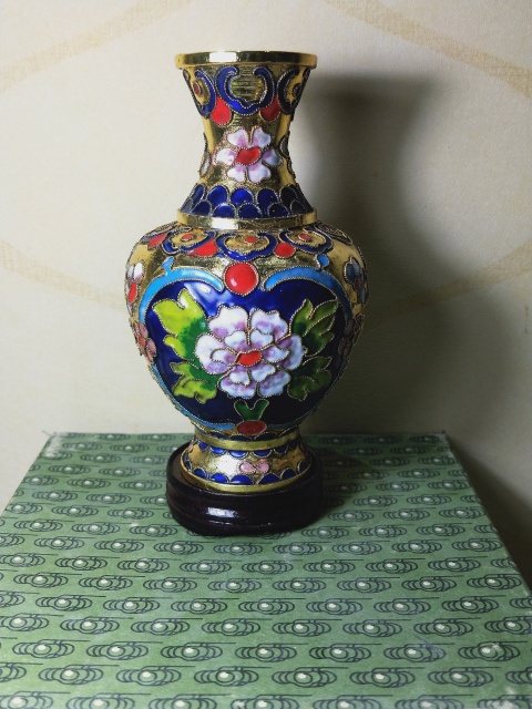 古玩陶瓷景泰藍掐絲琺瑯彩瓶{一對}拍賣,當前價格286元