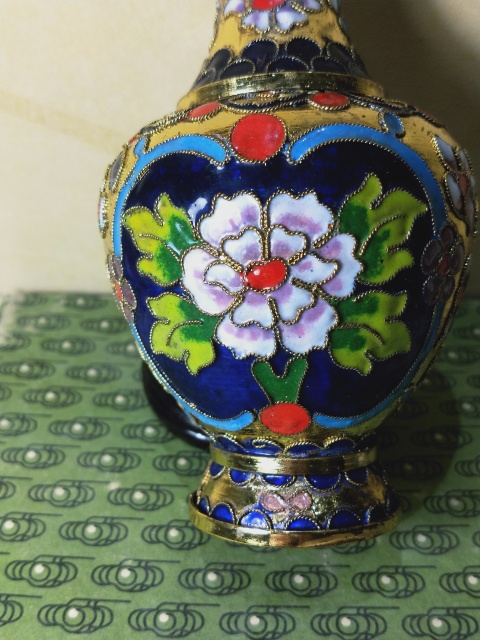 古玩陶瓷景泰藍掐絲琺瑯彩瓶{一對}拍賣,當前價格286元