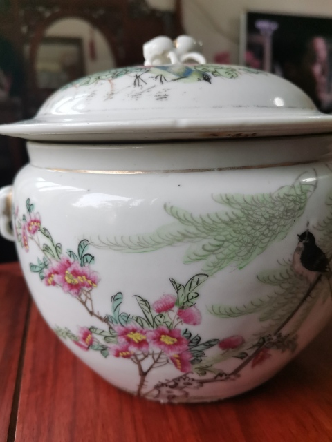 古玩陶瓷花鳥紋四系粥罐拍賣，當前價格980元