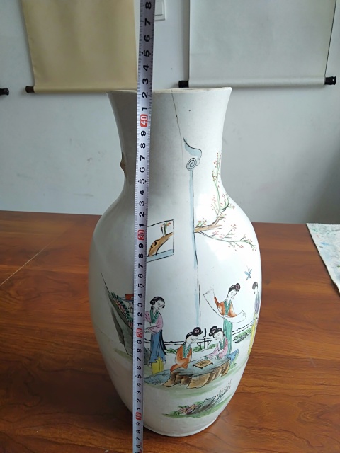古玩陶瓷民國(guó)·水彩侍女雙耳大瓶拍賣(mài),當(dāng)前價(jià)格600元