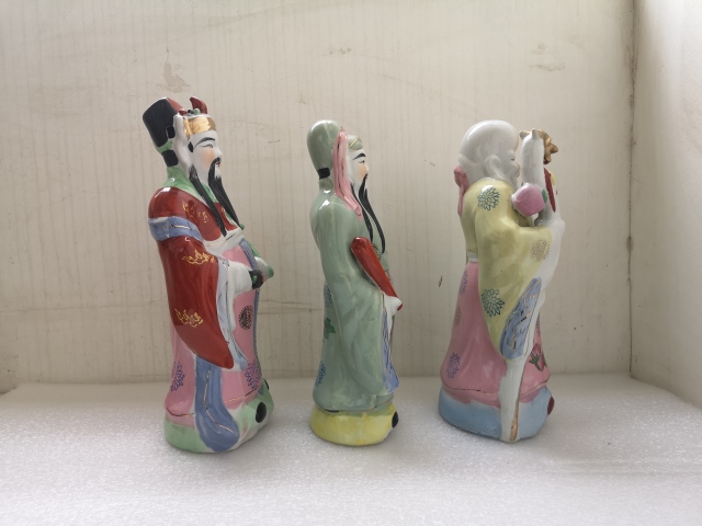 古玩陶瓷粉彩福祿壽三星造像拍賣,當(dāng)前價(jià)格488元