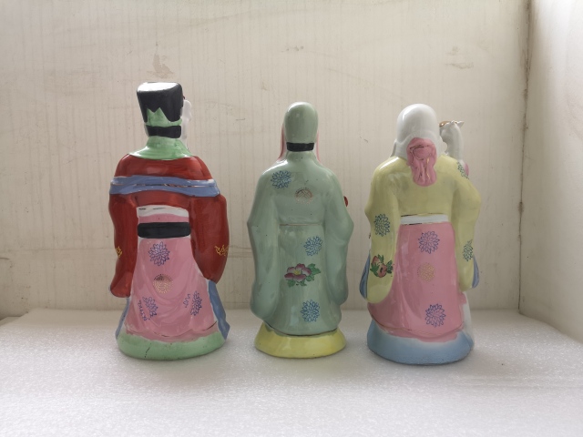 古玩陶瓷粉彩福祿壽三星造像拍賣,當(dāng)前價(jià)格488元