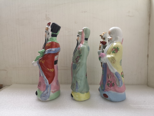 古玩陶瓷粉彩福祿壽三星造像拍賣,當(dāng)前價(jià)格488元