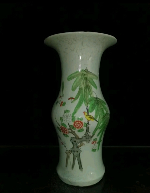 古玩陶瓷油粉彩花鳥紋花觚拍賣,當(dāng)前價(jià)格2298元