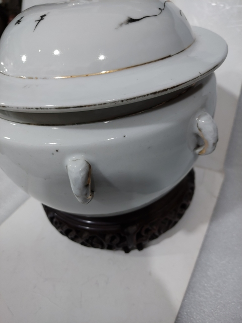 古玩陶瓷粉彩和合二仙詩(shī)文四系粥罐拍賣(mài)，當(dāng)前價(jià)格2280元