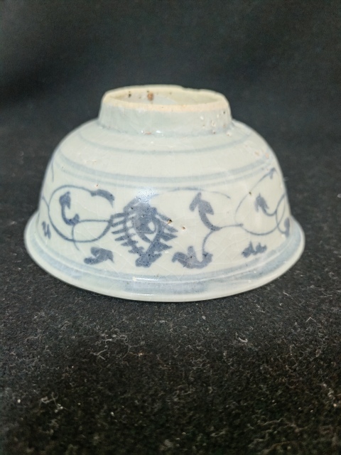 古玩陶瓷明早期.青花纏枝花卉紋碗拍賣,當前價格1580元