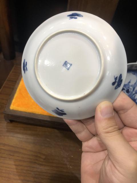 古玩陶瓷(新年放漏中)清-康熙-亭臺樓閣-山水紋青花賞碟一對拍賣,當前價格1281元