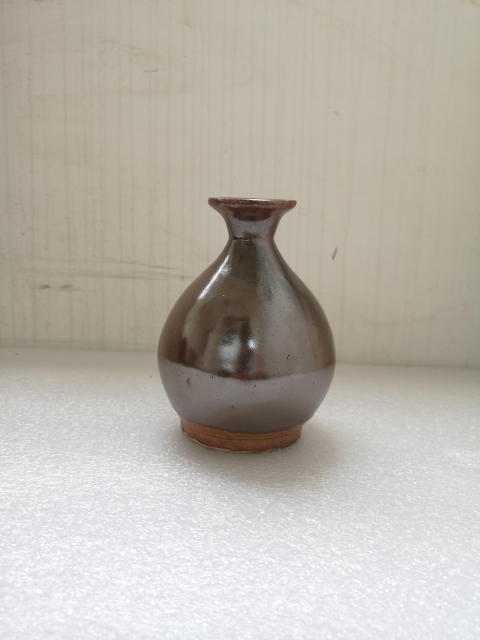 古玩陶瓷晚清磁州窯系褐釉玉壺春瓶拍賣，當(dāng)前價格580元