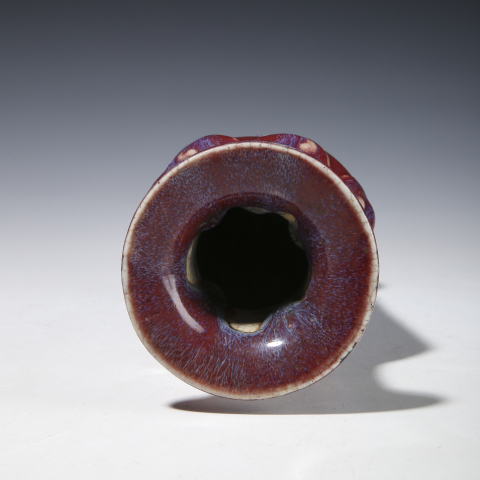 古玩陶瓷清中蓮瓣紋六方瓶拍賣，當前價格24000元