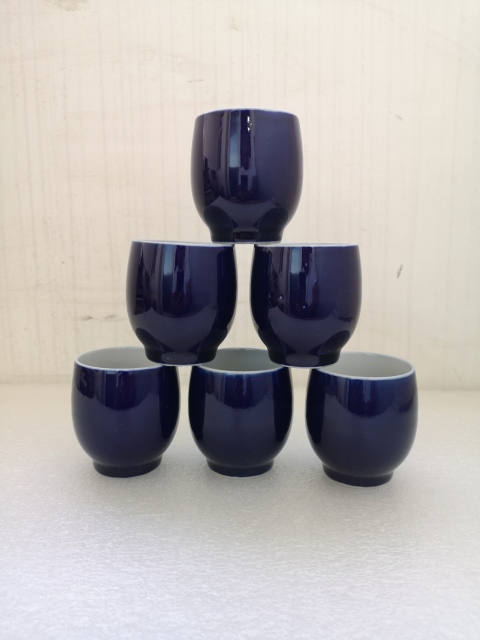 古玩陶瓷創匯·藍釉杯(5只)拍賣,當前價格599元