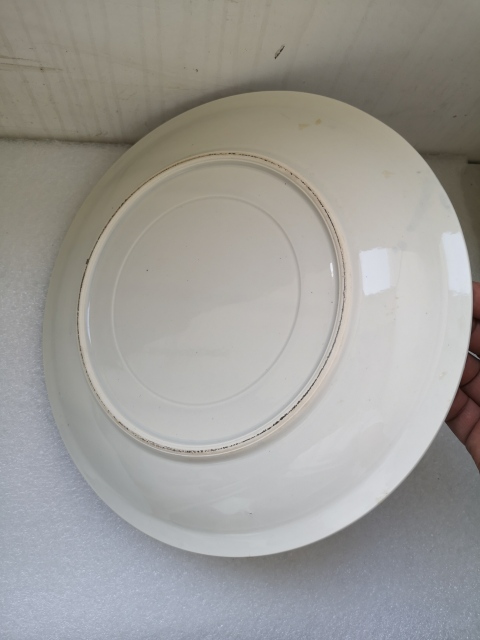 古玩陶瓷上世六十至八十年代青花山水紋盤拍賣,當前價格350元