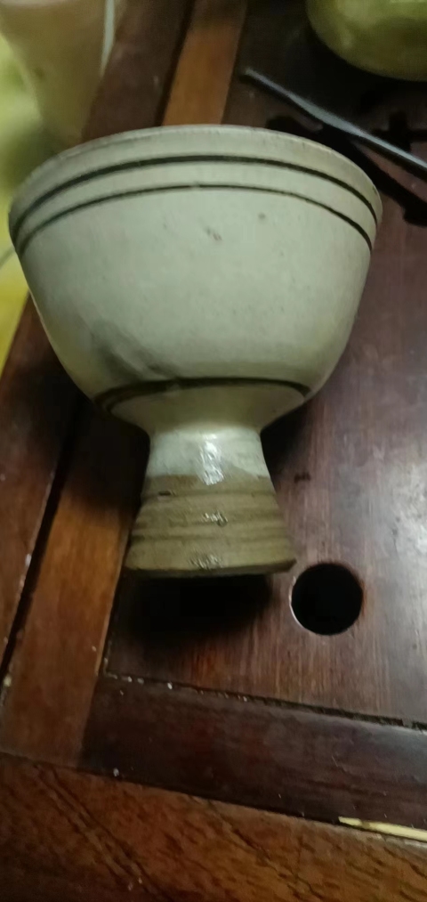 古玩陶瓷磁州窯白釉黑彩高足杯拍賣,當前價格1888元