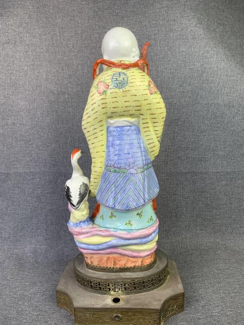 古玩陶瓷粉彩壽星塑像拍賣,當前價格3200元