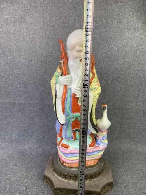 古玩陶瓷粉彩壽星塑像拍賣,當前價格3200元