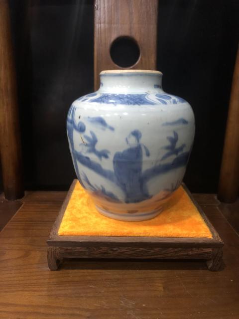 古玩陶瓷(已實物鑒真)晚明-加官晉爵-青花蓋罐拍賣,當前價格8600元