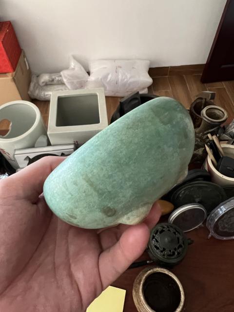 古玩陶瓷民國晚期綠釉三足缽式香爐拍賣,當前價格399元