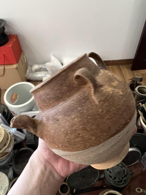 古玩陶瓷宋末元初褐釉雙系執(zhí)壺拍賣,當(dāng)前價(jià)格499元