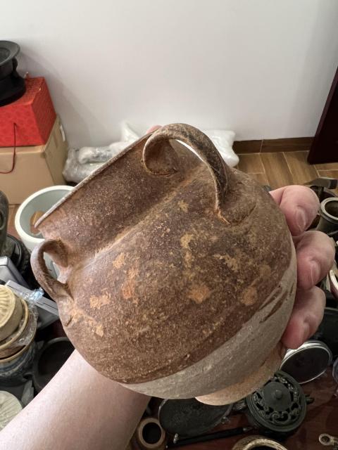 古玩陶瓷宋末元初褐釉雙系執(zhí)壺拍賣,當(dāng)前價(jià)格499元