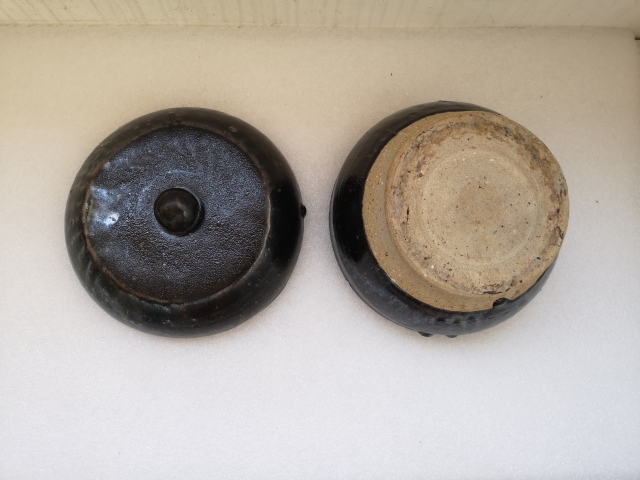 古玩陶瓷明末清初磁州窯黑釉蓋罐拍賣，當前價格1200元