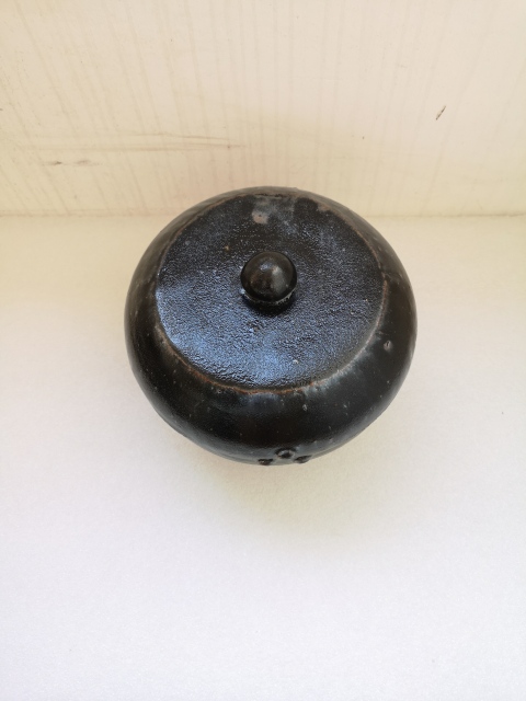 古玩陶瓷明末清初磁州窯黑釉蓋罐拍賣，當前價格1200元