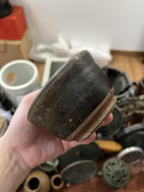 古玩陶瓷宋元褐釉圈足香爐拍賣,當前價格1599元