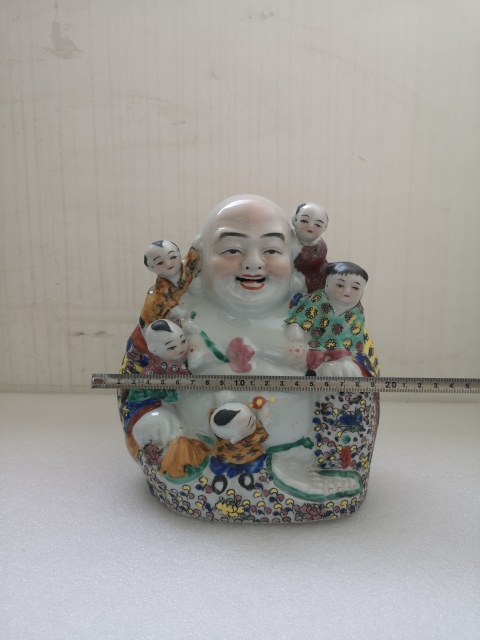 古玩陶瓷出口創匯期福建會館款五子鬧佛塑像拍賣，當前價格350元