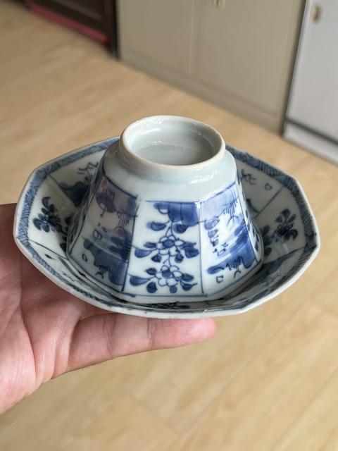 古玩陶瓷清早期山水紋青花杯盤拍賣,當(dāng)前價格2100元