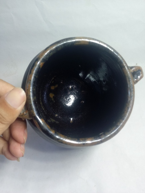 古玩陶瓷清代～磁州窯系黑釉雙耳蹲拍賣，當前價格388元