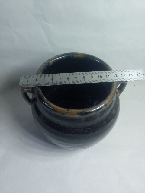 古玩陶瓷清代～磁州窯系黑釉雙耳蹲拍賣，當前價格388元