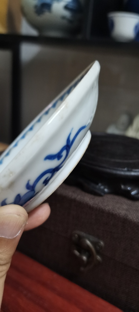 古玩陶瓷晚清民國青花花卉紋盤拍賣,當前價格1800元