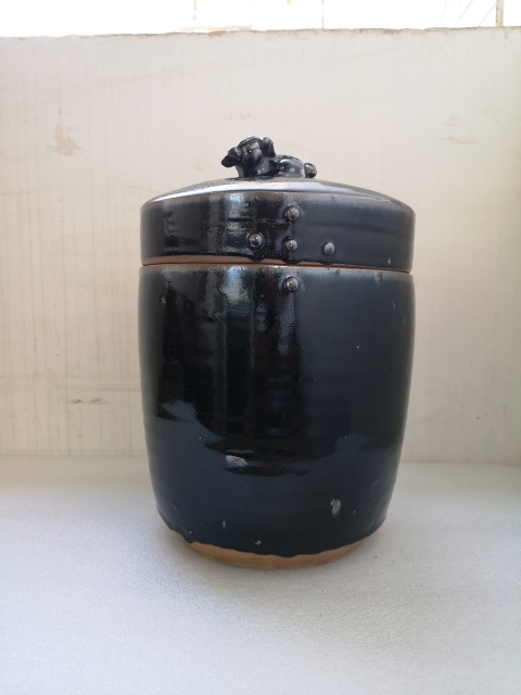 古玩陶瓷磁州窯黑釉蓋缸拍賣,當前價格1688元