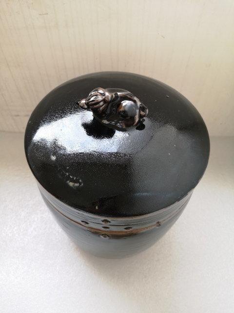 古玩陶瓷磁州窯黑釉蓋缸拍賣,當前價格1688元