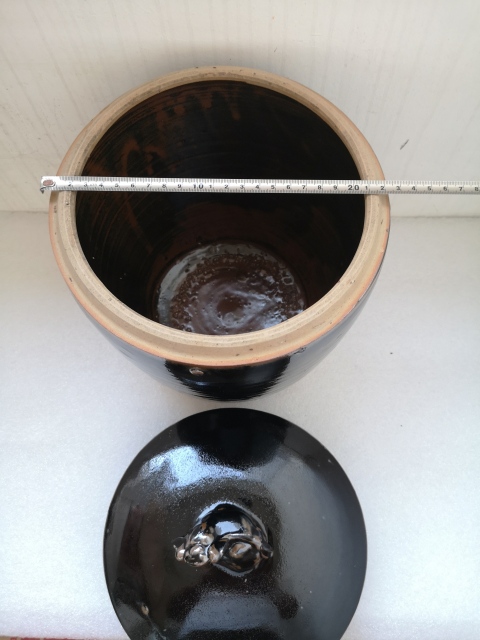 古玩陶瓷磁州窯黑釉蓋缸拍賣,當前價格1688元