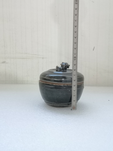 古玩陶瓷磁州窯黑釉蓋缸拍賣,當前價格398元
