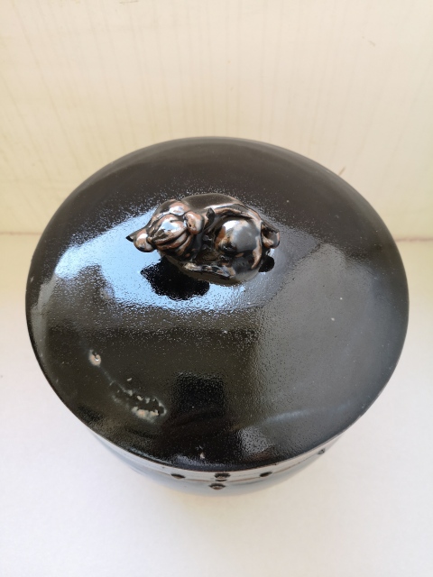 古玩陶瓷磁州窯黑釉蓋缸拍賣,當前價格1688元