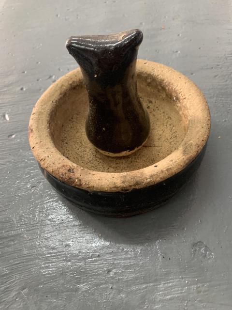 古玩陶瓷清代醬釉擂缽拍賣,當前價格2500元