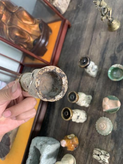 古玩陶瓷磁州窯人物造像燭臺4臺拍賣，當前價格3200元