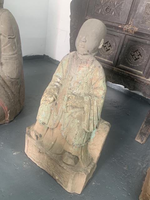 古玩雜項石雕人物造像拍賣，當前價格3500元