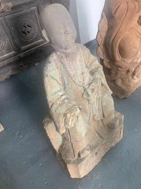 古玩雜項石雕人物造像拍賣，當前價格3500元