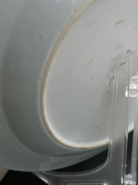 古玩陶瓷（清乾?。┗üy青花盤拍賣，當前價格500元