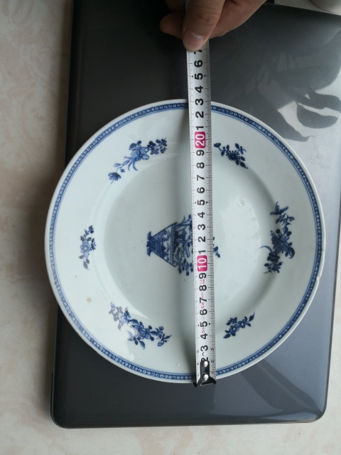 古玩陶瓷（清乾隆）花果紋青花盤拍賣，當前價格500元