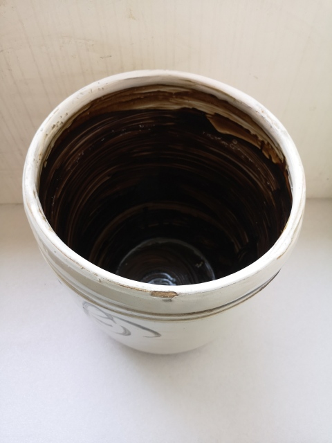 古玩陶瓷晚清磁州窯褐彩缸拍賣(mài),當(dāng)前價(jià)格450元