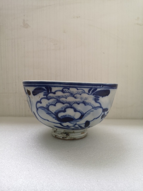 古玩陶瓷清代磁州窯青花花卉紋碗拍賣,當前價格850元